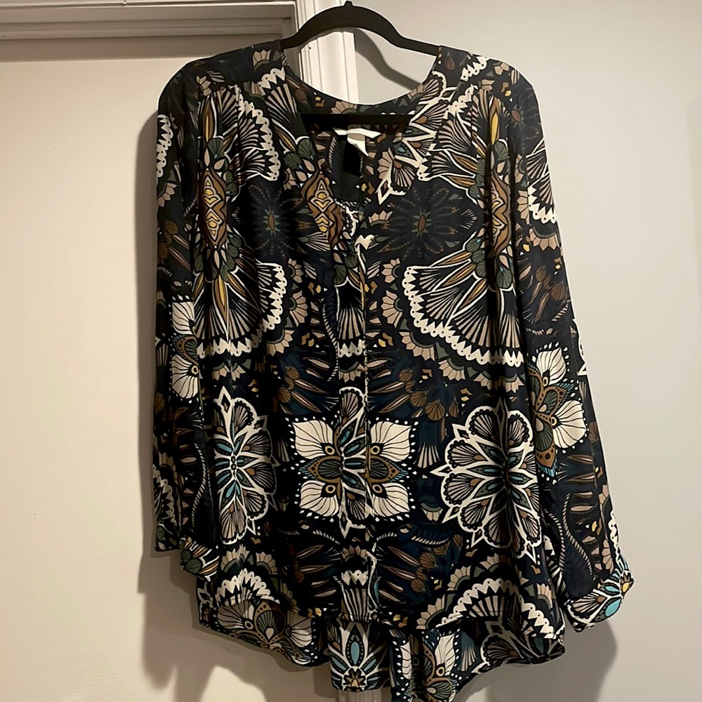 H&M # varicolored # summer floral blouse # size US 12